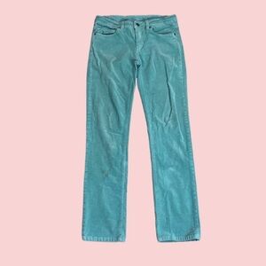 PATAGONIA Women’s MID-RISE STRAIGHT LEG CORDUROY PANTS in MINT GREEN SZ 27